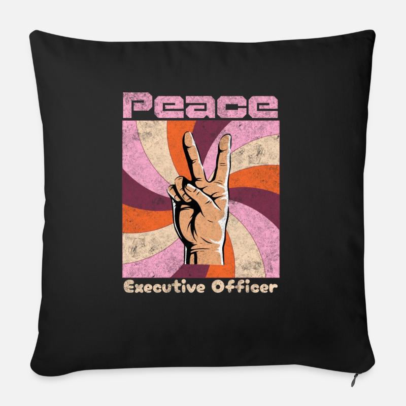 Friede. Hippie-Lebensstil - Sofakissen mit Füllung 45 x 45 cm - Schwarz