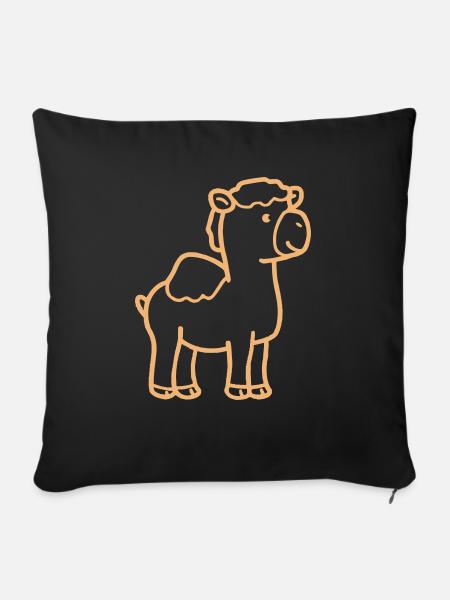 Kamel Comic - Sofakissen mit Füllung 45 x 45 cm - Schwarz