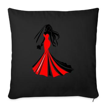 Bride - Sofa pillow with filling 45cm x 45cm - black - Front