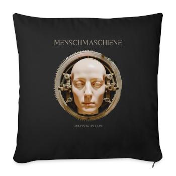 MenschMaschiene 1.0 - Sofakissen mit Füllung 45 x 45 cm - Schwarz - Vorne