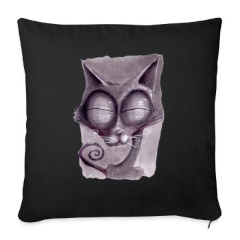Serial Cat 03 - Sofa pillow with filling 45cm x 45cm - black - Front