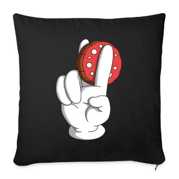 Salami often 2 fingers - Sofa pillow with filling 45cm x 45cm - black - Front