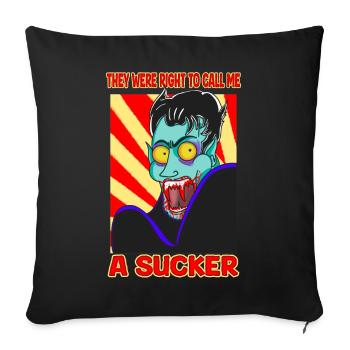 vampire horreur dessin animé humour une ventouse drôle design - Coussin et housse de 45 x 45 cm - noir - Devant
