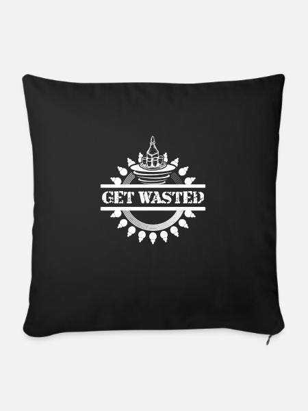 get drunk - Sofakissen mit Füllung 45 x 45 cm - Schwarz