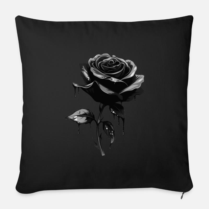 Schwarze Rose Goth Gothic - Sofakissen mit Füllung 45 x 45 cm - Schwarz