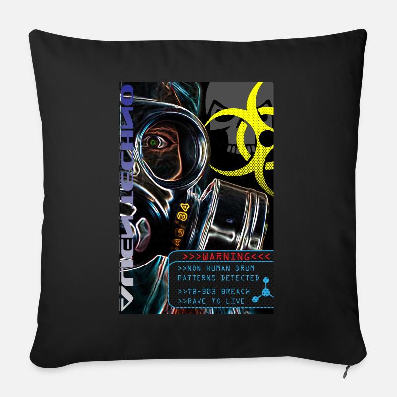Dunkle Techno-| Alien Techno 303 Rave zum Leben - Sofakissen mit Füllung 45 x 45 cm - Schwarz