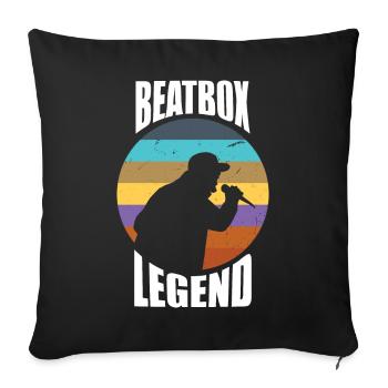 Beatbox Legend Musique Beatboxer Percussions vocales - Coussin et housse de 45 x 45 cm - noir - Devant