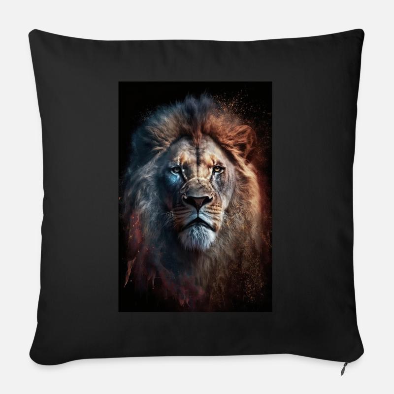 Löwe - Sofakissen mit Füllung 45 x 45 cm - Schwarz