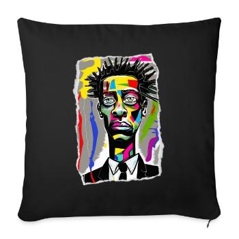 Vivid urban portrait - Sofa pillow with filling 45cm x 45cm - black - Front