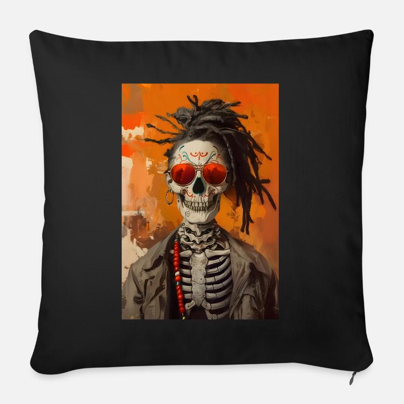 Jack Skull Halloween Content Creator - Sofakissen mit Füllung 45 x 45 cm - Schwarz