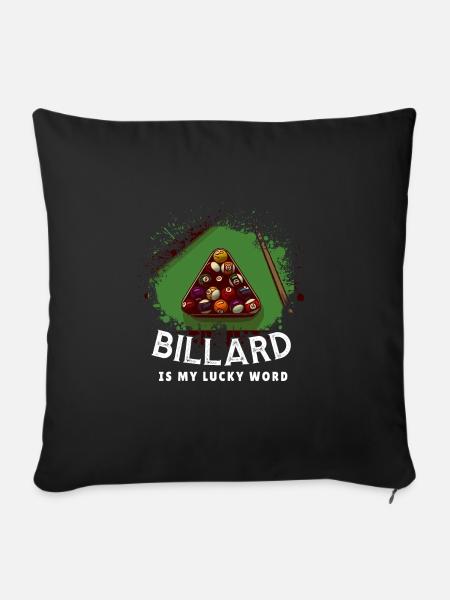 Billard Pool Billardkugel - Sofakissen mit Füllung 45 x 45 cm - Schwarz