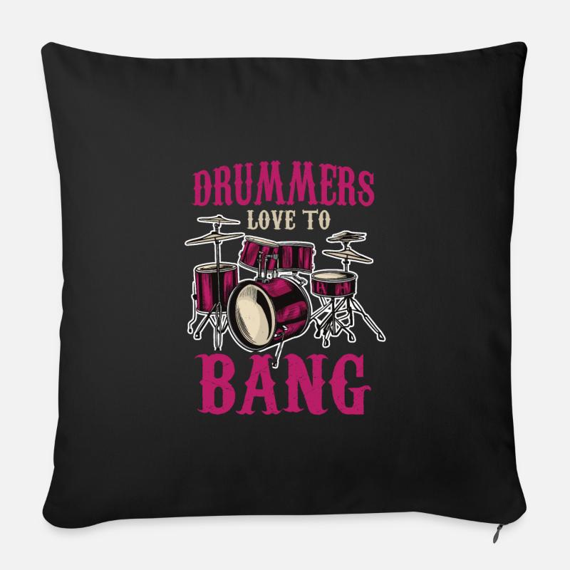 Schlagzeuger Drums - Sofakissen mit Füllung 45 x 45 cm - Schwarz
