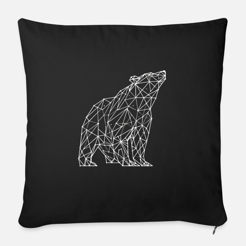 Bär Polygon - Sofakissen mit Füllung 45 x 45 cm - Schwarz