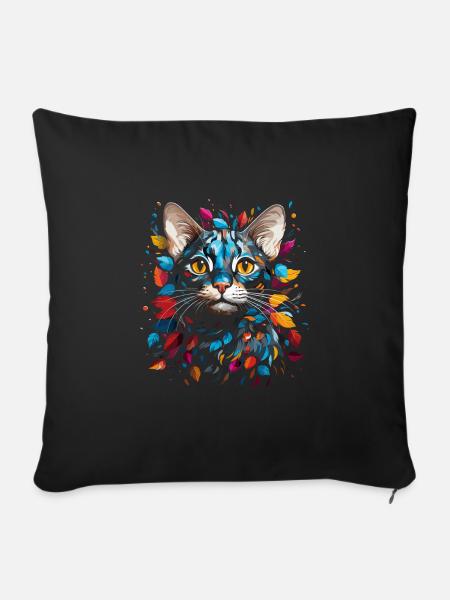 Bengal Katze - Sofakissen mit Füllung 45 x 45 cm - Schwarz