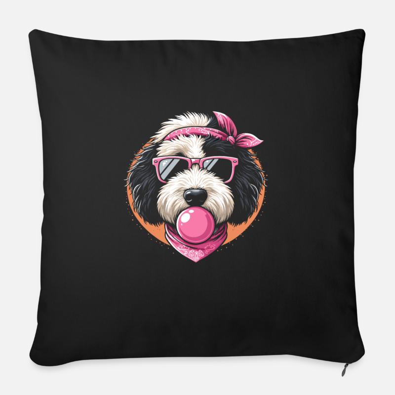 Bernedoodle Chien - Coussin et housse de 45 x 45 cm - noir