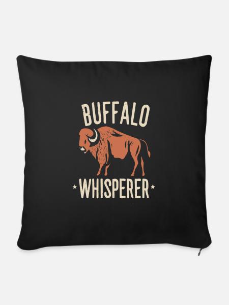Buffalo Whisperer - Sofakissen mit Füllung 45 x 45 cm - Schwarz