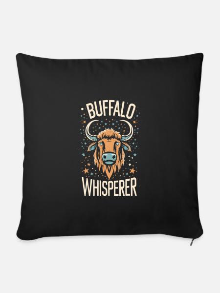 Buffalo Whisperer - Sofakissen mit Füllung 45 x 45 cm - Schwarz