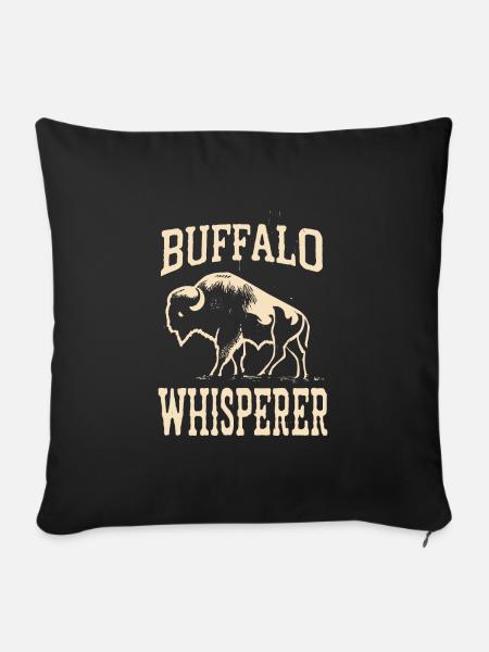 Buffalo Whisperer - Sofakissen mit Füllung 45 x 45 cm - Schwarz