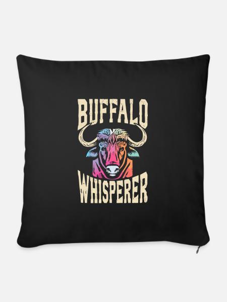 Buffalo Whisperer - Sofakissen mit Füllung 45 x 45 cm - Schwarz