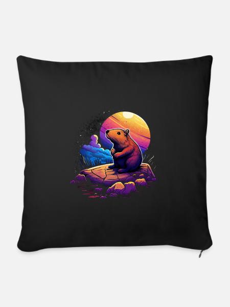 Wasserschwein - Sofakissen mit Füllung 45 x 45 cm - Schwarz