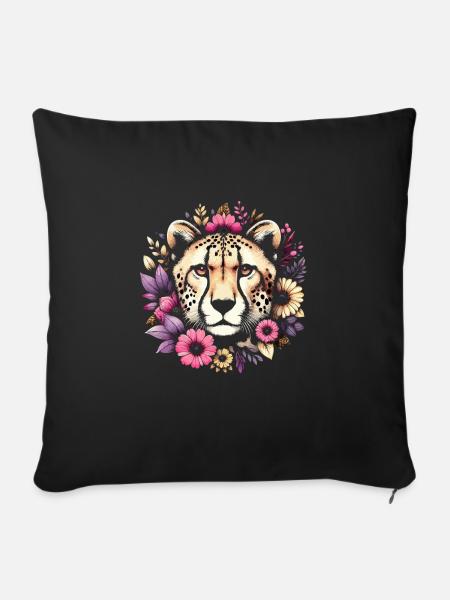 Cheetah Gepard - Sofakissen mit Füllung 45 x 45 cm - Schwarz
