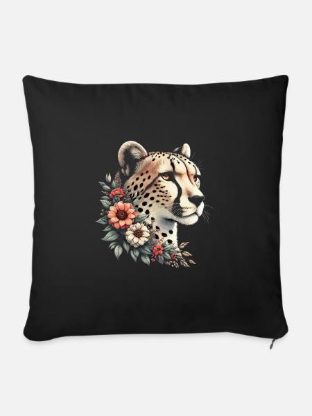 Cheetah Gepard - Sofakissen mit Füllung 45 x 45 cm - Schwarz