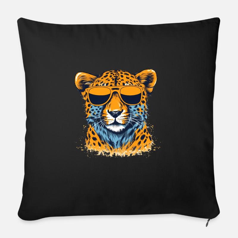 Guépard Gepard - Coussin et housse de 45 x 45 cm - noir
