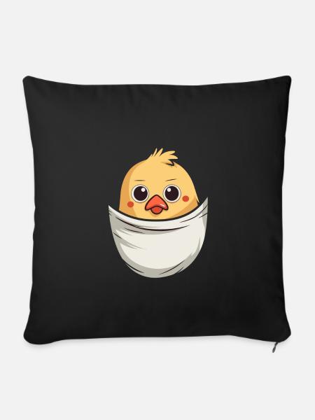 Chicken In Pocket - Sofakissen mit Füllung 45 x 45 cm - Schwarz