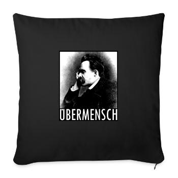 Friedrich Nietzsche | Übermensch | Philosophie - Sofakissen mit Füllung 45 x 45 cm - Schwarz - Vorne