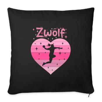 Handballerin 12. Geburtstag - Sofakissen mit Füllung 45 x 45 cm - Schwarz - Vorne