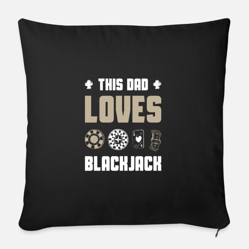 This Dad Loves Blackjack Funny 21 Blackjack Father - Sofakissen mit Füllung 45 x 45 cm - Schwarz