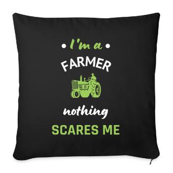 Je suis agriculteur humour tracteur agriculture - Coussin et housse de 45 x 45 cm - noir - Devant