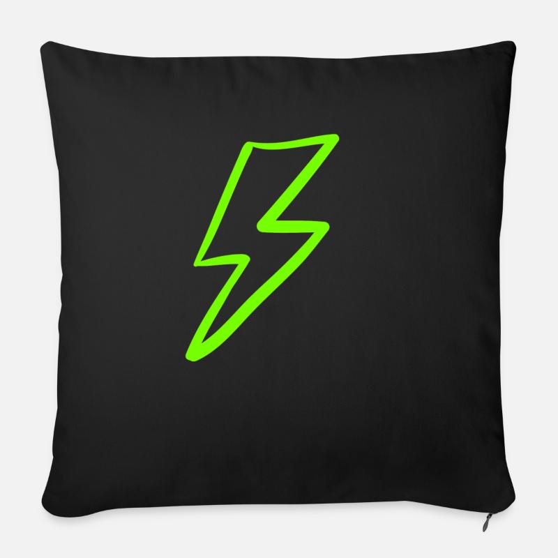 Blitz Licht Strom Unwetter Geschenk - Sofakissen mit Füllung 45 x 45 cm - Schwarz