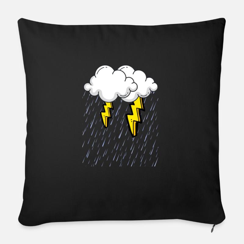 Thunderstorm - Sofa pillow with filling 45cm x 45cm - black