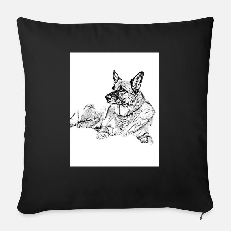 Chien - Coussin et housse de 45 x 45 cm - noir
