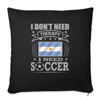 Argentina Soccer Football 2022 WM - Coussin et housse de 45 x 45 cm - noir - Devant