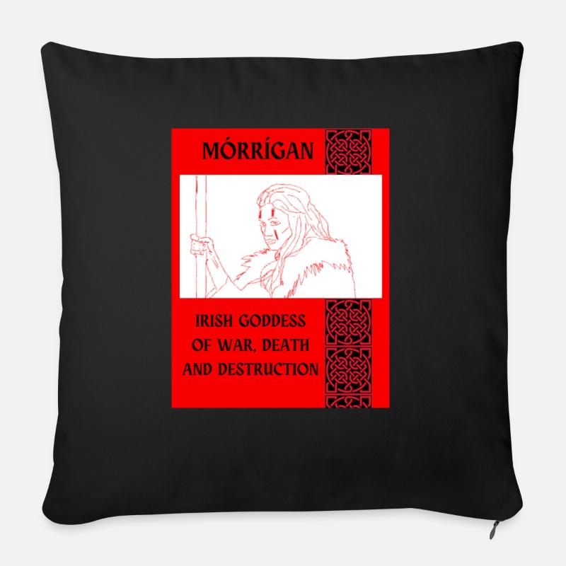 MÓRRÍGAN, DÉESSE IRLANDAISE DE LA GUERRE. - Coussin et housse de 45 x 45 cm - noir