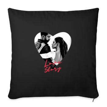 Lovestory - Sofakissen mit Füllung 45 x 45 cm - Schwarz - Vorne
