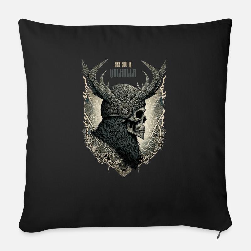 Rendez-vous au Valhalla - Coussin et housse de 45 x 45 cm - noir