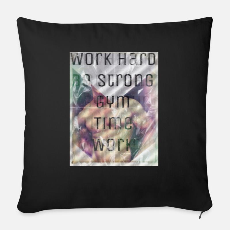 Work Hard Training - Sofakissen mit Füllung 45 x 45 cm - Schwarz