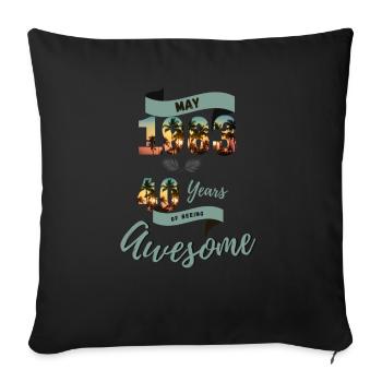 40 Geburtstag 1983 May Tropical Beach good times - Sofakissen mit Füllung 45 x 45 cm - Schwarz - Vorne