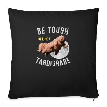 Tardigrade water bear - Sofa pillow with filling 45cm x 45cm - black - Front