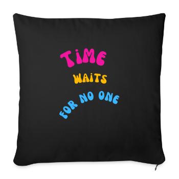 Time - Sofa pillow with filling 45cm x 45cm - black - Front