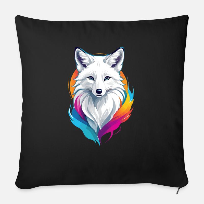 Polarfuchs - Sofakissen mit Füllung 45 x 45 cm - Schwarz