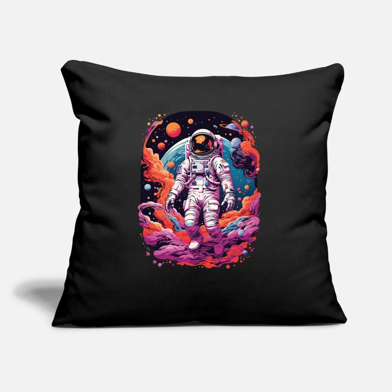 Outer Space Splash Art Colorful Fun Spaceman Sofa pillow with filling 45cm x 45cm
