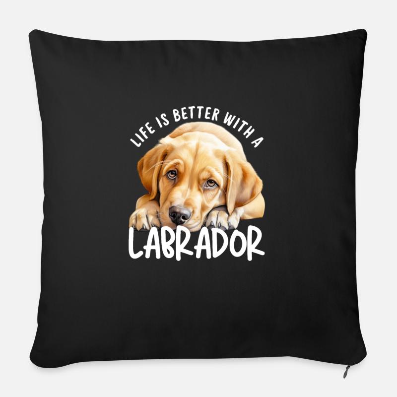 Labrador Retriever - Coussin et housse de 45 x 45 cm - noir
