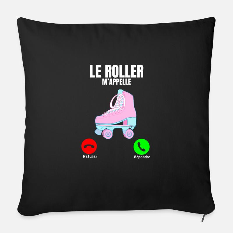 Le Roller m'appelle - Coussin et housse de 45 x 45 cm - noir