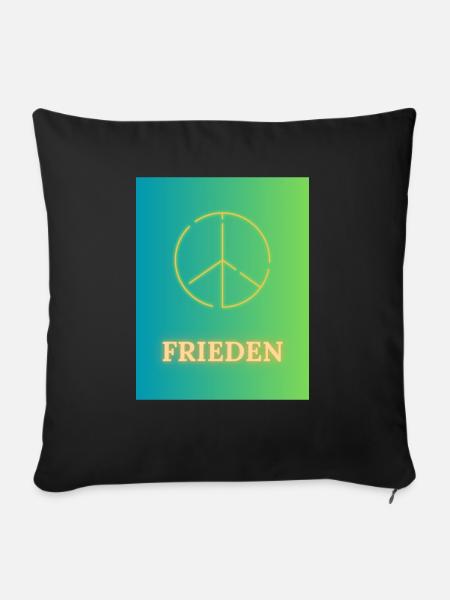 Frieden - Sofakissen mit Füllung 45 x 45 cm - Schwarz