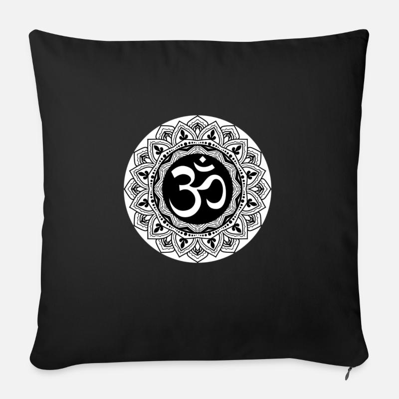 OM Zeichen - Sofakissen mit Füllung 45 x 45 cm - Schwarz