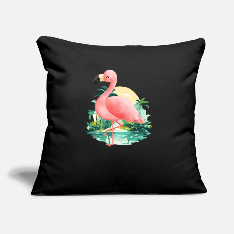 Flamant Coussin et housse de 45 x 45 cm